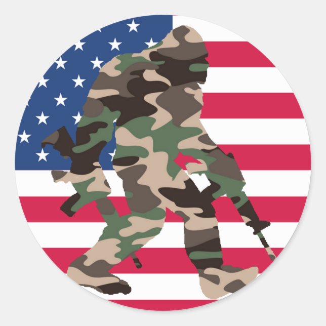 Bigfoot Sasquatch Camo  Classic Round Sticker (Front)