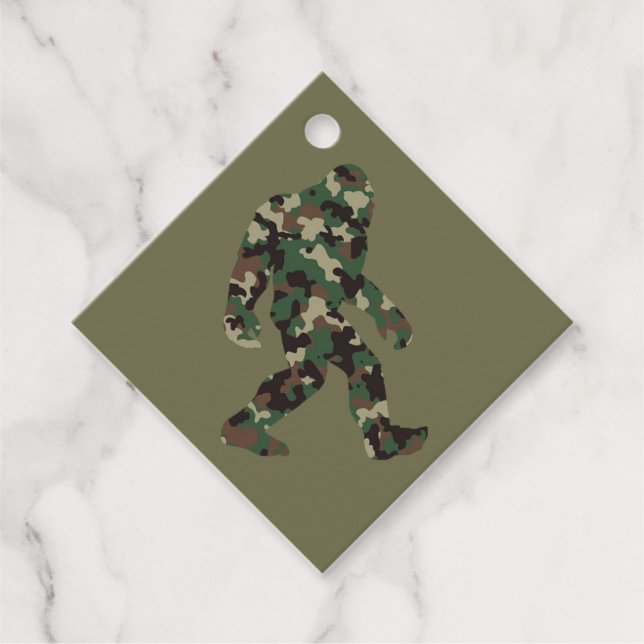 Bigfoot Sasquatch Camo Favour Tags (Front)