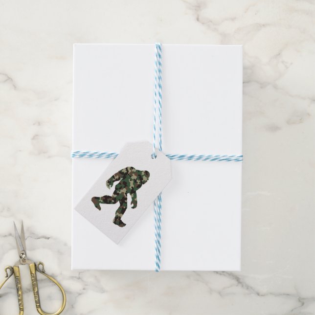 Bigfoot Sasquatch Camo   Gift Tags (With Twine)