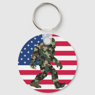 Bigfoot Sasquatch Camo  Key Ring