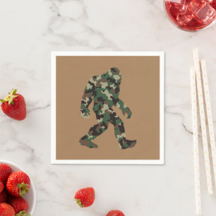 Bigfoot Sasquatch Camo Napkin
