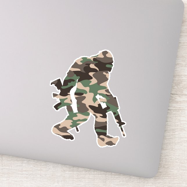 Bigfoot Sasquatch Camo  Sticker (Detail)
