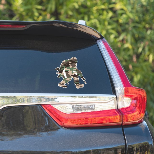 Bigfoot Sasquatch Camo  Sticker (Car Side)