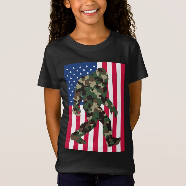 Bigfoot Sasquatch Camo        T-Shirt (Front)