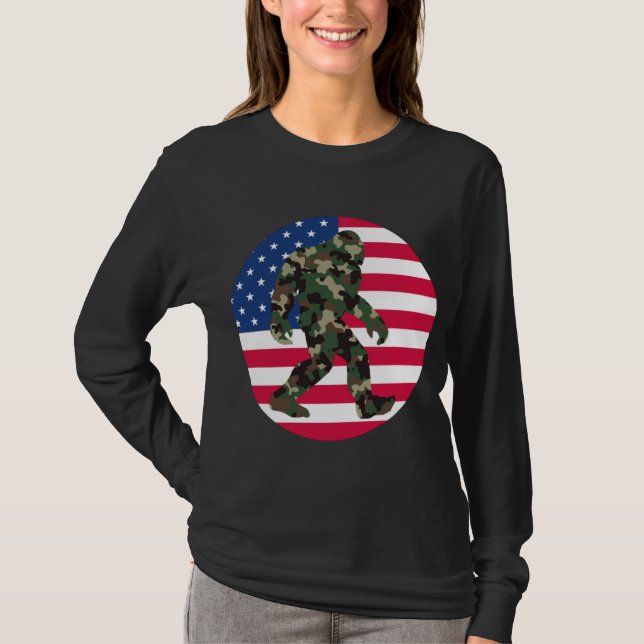 Bigfoot Sasquatch Camo T-Shirt (Front)