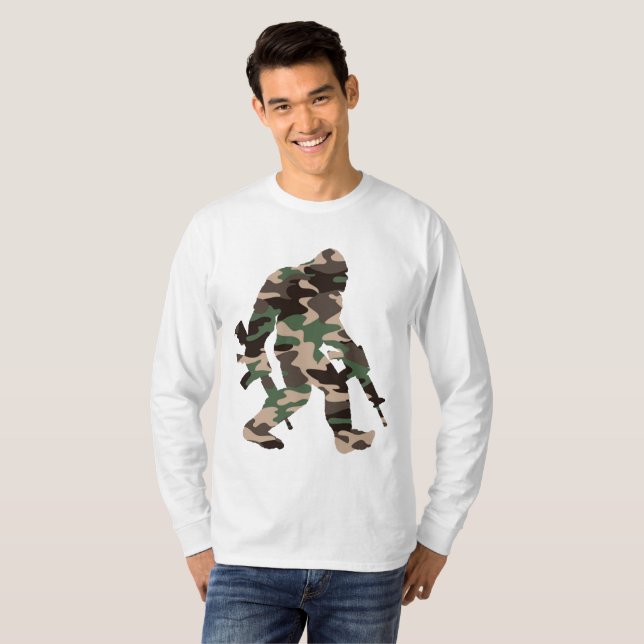 Bigfoot Sasquatch Camo T-Shirt (Front Full)