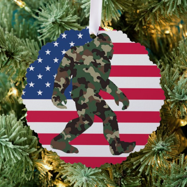 Bigfoot Sasquatch Camo     Tree Decoration Card (Insitu (Tree))
