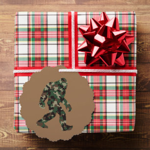 Bigfoot Sasquatch Camo Tree Decoration Card
