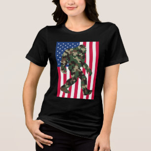 Bigfoot Sasquatch Camo Tri-Blend Shirt