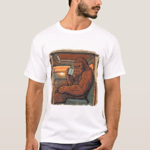Bigfoot Sasquatch Camping Van Sunset Nature Lover T-Shirt