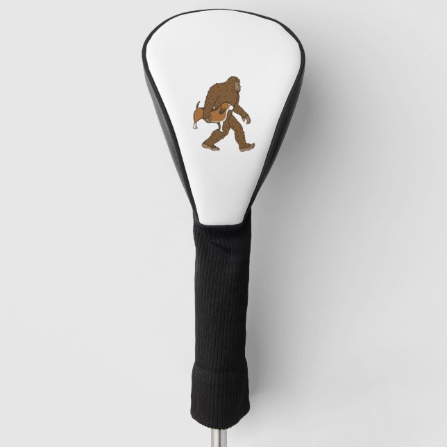 Bigfoot Sasquatch Carrying Basset Hound Golf Head Cover (Front)