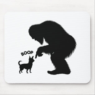 Bigfoot Sasquatch Chihuahua Nose Boop  Mouse Pad