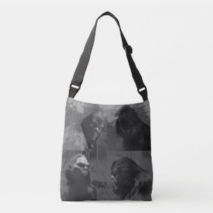 BIGFOOT SASQUATCH COLLAGE CUT-OUT EFFECT CROSSBODY BAG