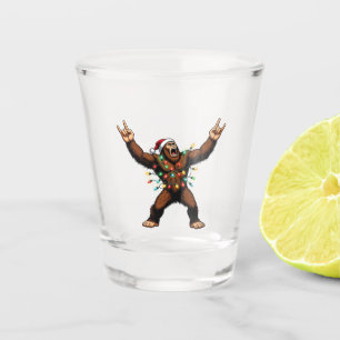 Bigfoot Sasquatch Devil Horns Christmas 2026 Rock Shot Glass