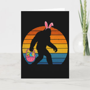 Bigfoot Sasquatch Easter Bunny Egg Hunt Funny Men Card