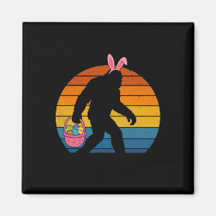 Bigfoot Sasquatch Easter Bunny Egg Hunt Funny Men  Magnet