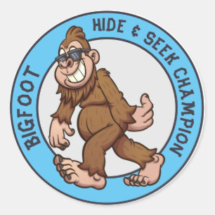 Bigfoot Sasquatch (Editable) Classic Round Stick Sticker