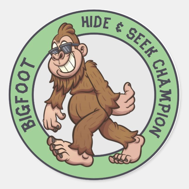 Bigfoot | Sasquatch (Editable) Classic Round Stick Sticker (Front)