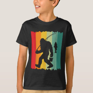 Bigfoot Sasquatch Fisherman Fishing Vintage Dad Fa T-Shirt