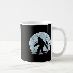 Bigfoot Sasquatch Fishing Moon Funny Fisherman Ang Coffee Mug