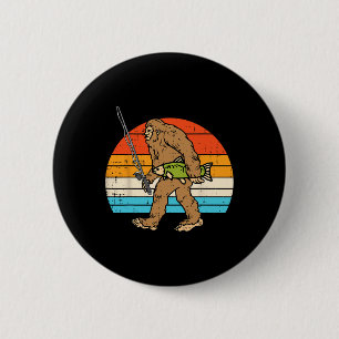 Bigfoot Sasquatch Fishing Retro Fisherman Men Wome 6 Cm Round Badge