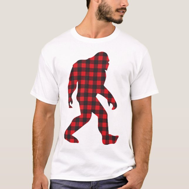 Bigfoot Sasquatch Flannel  T-Shirt (Front)