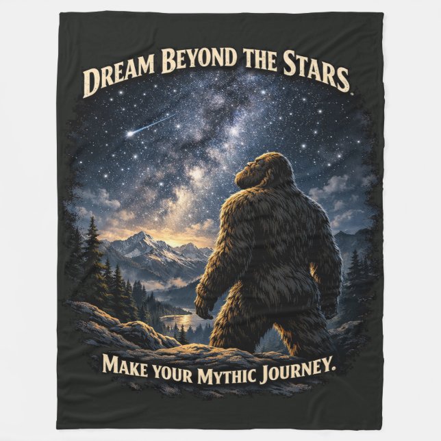 Bigfoot Sasquatch Fleece Blanket (Front)