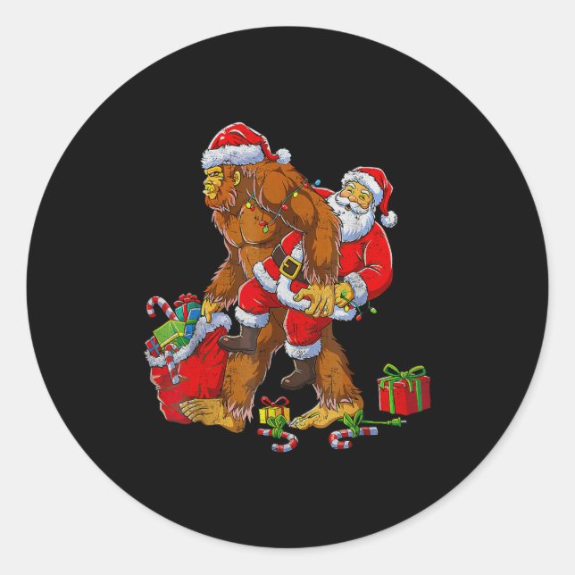 Bigfoot Sasquatch For Men Grandpa Boys Kids Christ Classic Round Sticker (Front)