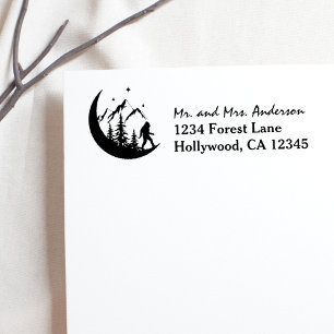 BigFoot Sasquatch Forest Mountains Address Stamp