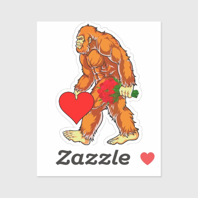 Bigfoot Sasquatch Funny Valentines Day Love (Sheet)