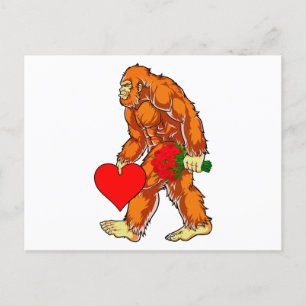 Bigfoot Sasquatch Funny Valentines Day Love Postcard