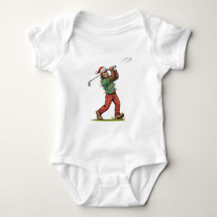 Bigfoot Sasquatch Golf Christmas 2026 Holiday Baby Bodysuit