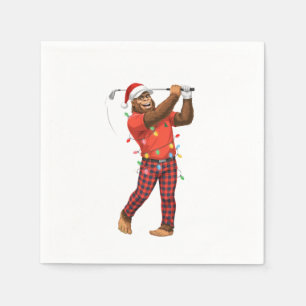 Bigfoot Sasquatch Golf Christmas 2026 Holiday Spor Napkin
