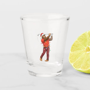 Bigfoot Sasquatch Golf Christmas 2026 Holiday Spor Shot Glass