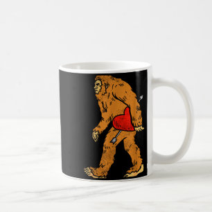 Bigfoot Sasquatch Heart With Arrow Funny Valentine Coffee Mug