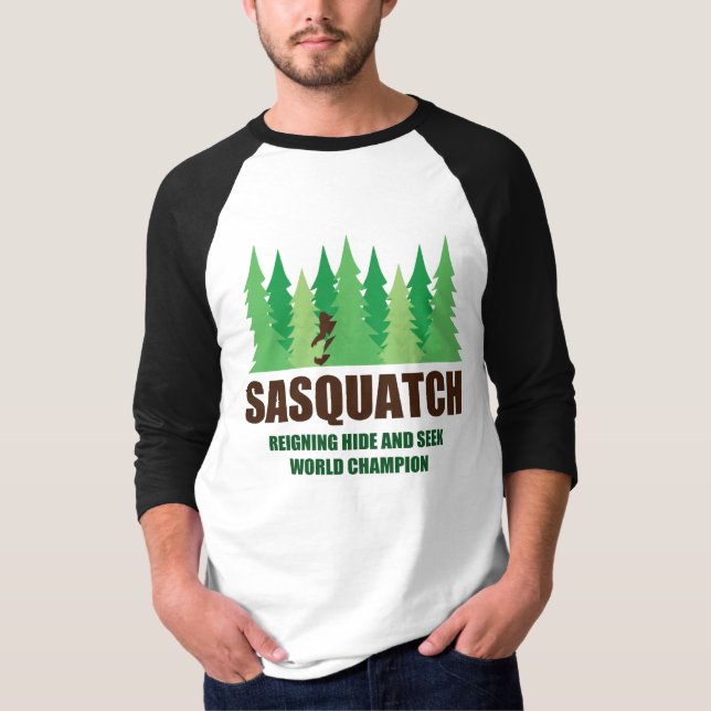 Bigfoot Sasquatch Hide and Seek World Champion T-Shirt (Front)