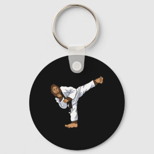 Bigfoot Sasquatch Karate Taekwondo Kickboxing Kara Key Ring