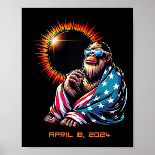 Bigfoot Sasquatch Lovers Total Solar Eclipse 2024 Poster