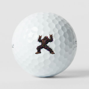 Bigfoot Sasquatch Merry Metal Christmas Rock  Golf Balls