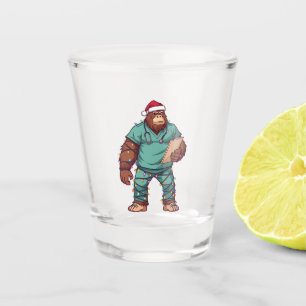 Bigfoot Sasquatch Nurse Christmas Healthcare Shot Glass