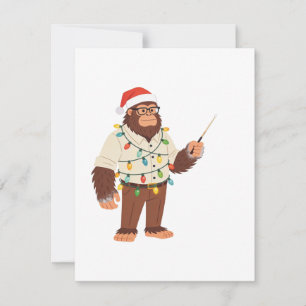 Bigfoot Sasquatch Nurse Christmas Nursing  Card