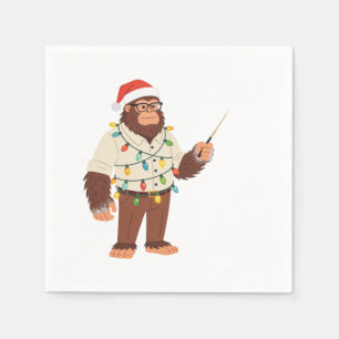 Bigfoot Sasquatch Nurse Christmas Nursing Napkin