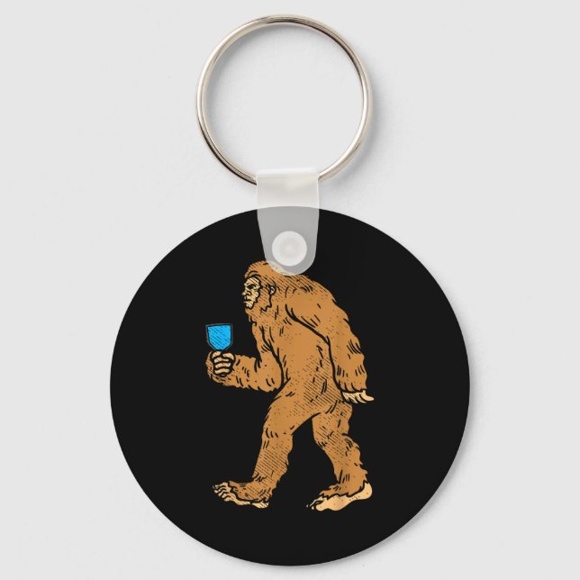 Bigfoot sasquatch pickleball paddle pickle ball key ring (Front)