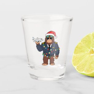 Bigfoot Sasquatch Pilot Christmas 2026 Holiday Shot Glass