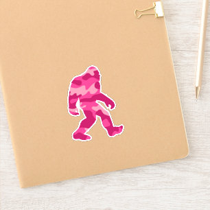Bigfoot Sasquatch Pink Camo Sticker