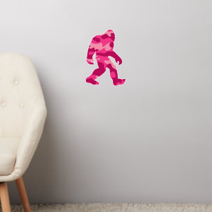 Bigfoot Sasquatch Pink Camo Wall Decal