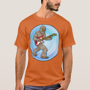 Bigfoot Sasquatch Playing a Guitar T-Shirt