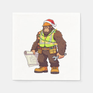 Bigfoot Sasquatch Plumber Funny  Blue collar Napkin