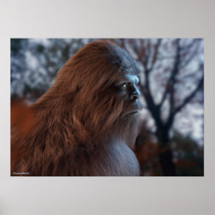 BIGFOOT SASQUATCH PORTRAIT IN PROFILE AT DUSK IV POSTER