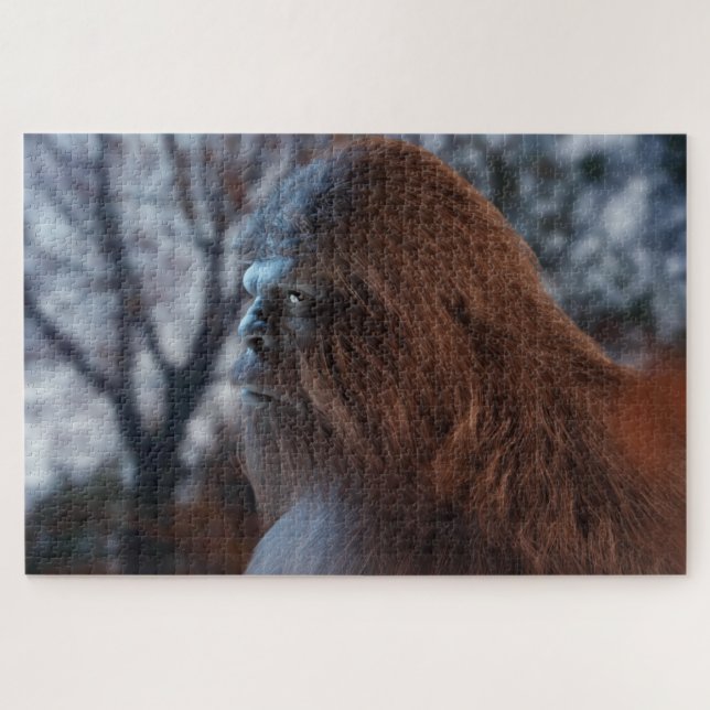 BIGFOOT SASQUATCH PORTRAIT IN PROFILE AT DUSK V JIGSAW PUZZLE (Horizontal)